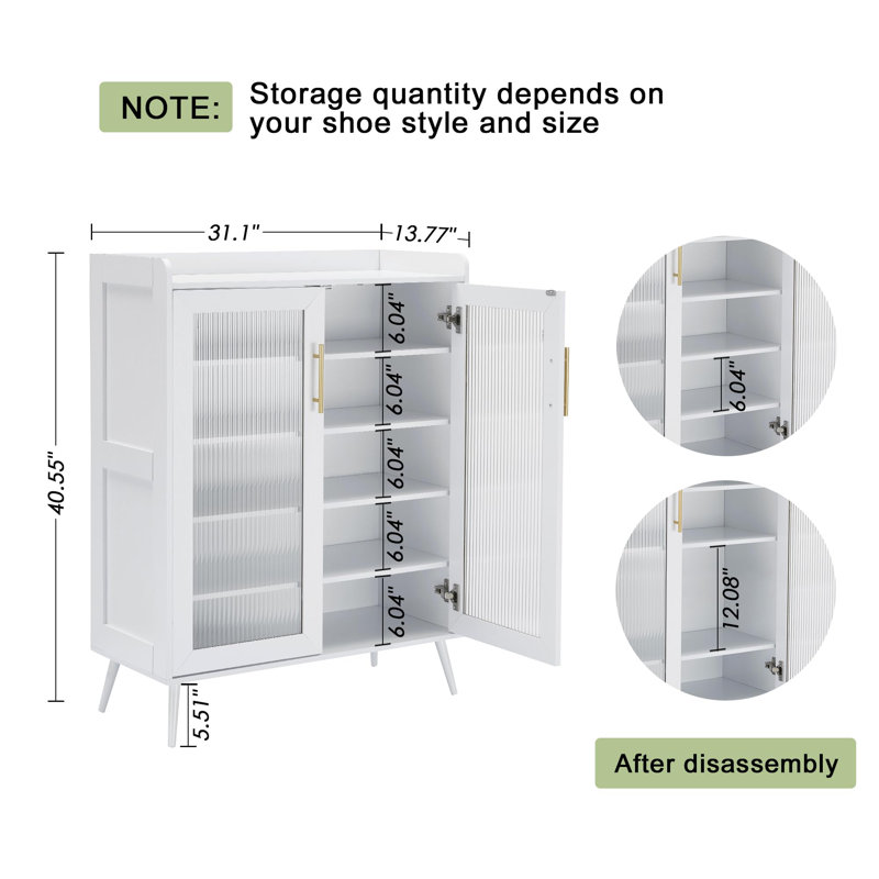 Ivy Bronx 20 Pair Shoe Storage Cabinet | Wayfair
